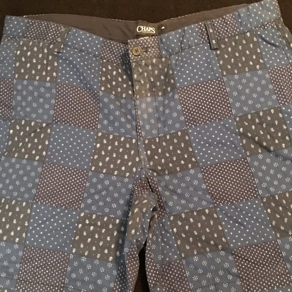 Chaps 42 Blue patchwork print shorts